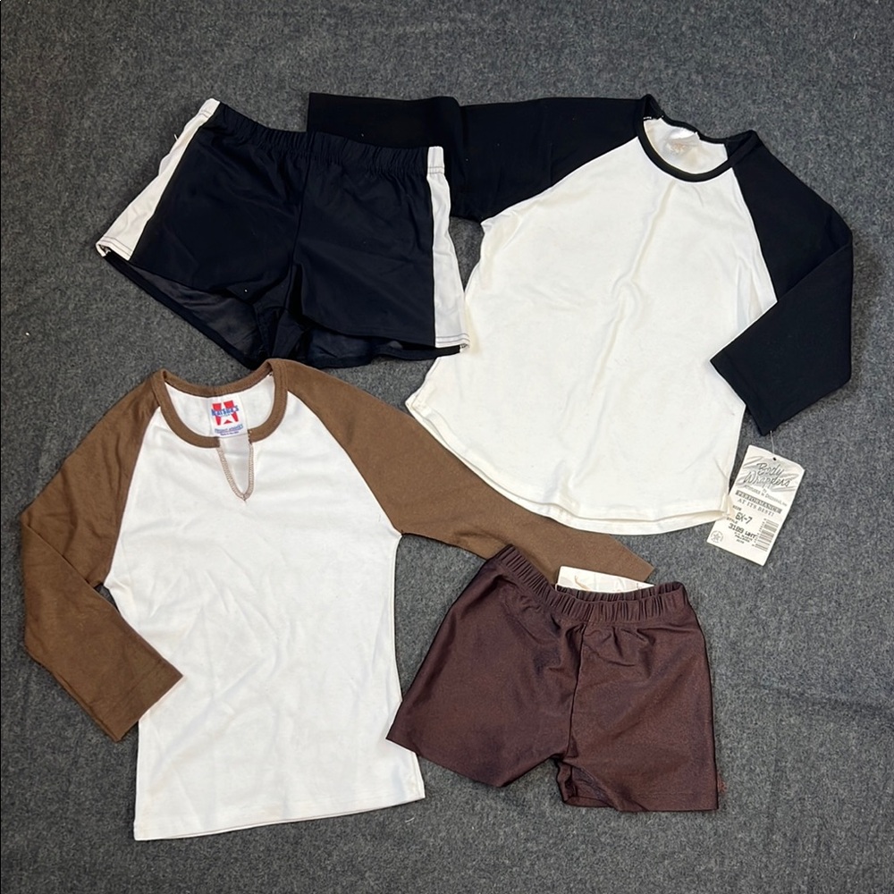 2 Outfits 6X-7 Raglan Sleeve Shirts & Shorts New